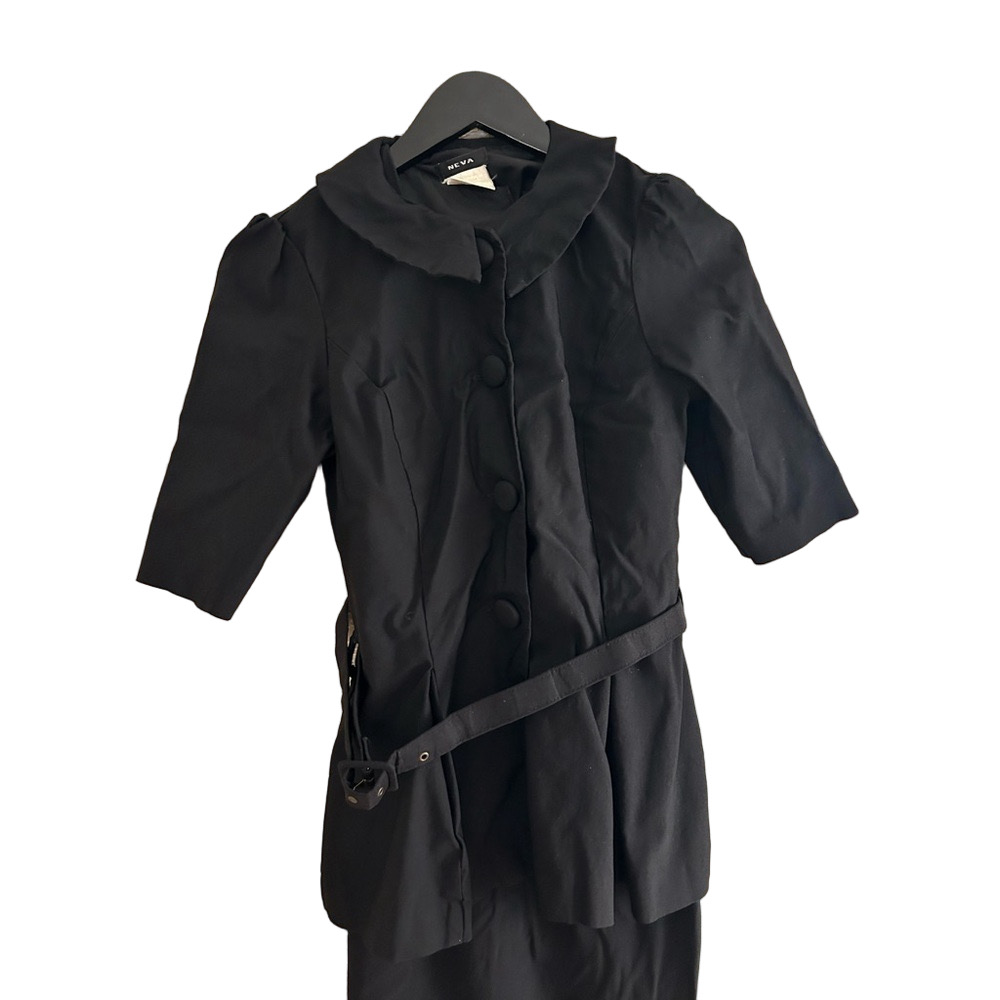 Neva (Vintage Tall Girl brand) Elegant Black Dress Suit - Picture 3 of 4